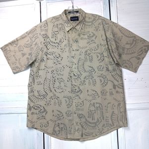 VINTAGE LEVIS BIG E blue label hawaiian shirt sz LARGE